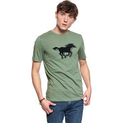 T-shirt męski zielony Mustang z krótkim rękawem  - zdjęcie produktu