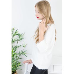 Biały sweter damski Olika bez wzorów  - zdjęcie produktu