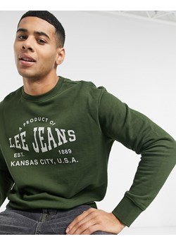 Lee – Zielona bluza z okrągłym dekoltem i logo-Zielony Lee wyprzedaż Asos Poland - kod rabatowy