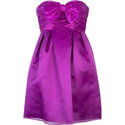 Sukienka jedwabna z kokardą z dekoltem v mini  - zdjęcie produktu