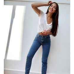 Asos jeansy damskie niebieskie z bawełny  - zdjęcie produktu