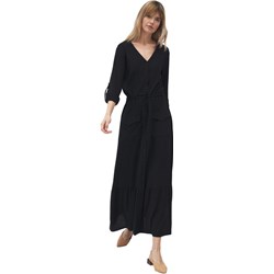 Sukienka czarna Nife z dekoltem v maxi z wiskozy  - zdjęcie produktu