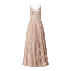 Sukienka Luxuar balowe różowa wieczorowa w serek  - zdjęcie produktu