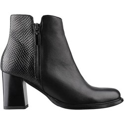 Botki czarne Lasocki z zamkiem na jesień skórzane  - zdjęcie produktu