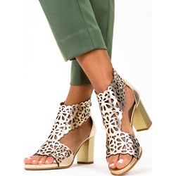 Sandały damskie Casu eleganckie ze skóry  - zdjęcie produktu