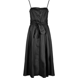 Sukienka czarna elegancka midi na ramiączkach na co dzień  - zdjęcie produktu