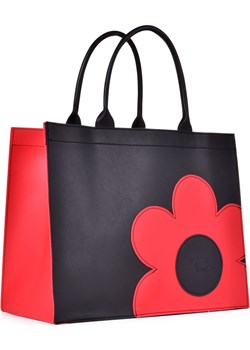 FC SHOPPER BAG elegancka torba DAISY FLOWERS czarno-czerwona Dedra Moja Dedra - domodi - kod rabatowy
