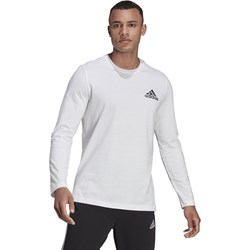 Biały t-shirt męski Adidas z długim rękawem  - zdjęcie produktu