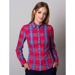 Koszula damska Willsoor w kratkę wielokolorowa casual z długim rękawem w  - zdjęcie produktu