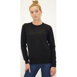 Sweter damski Trussardi czarny z okrągłym dekoltem  - zdjęcie produktu