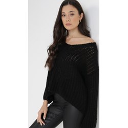 Sweter damski Born2be czarny z okrągłym dekoltem  - zdjęcie produktu