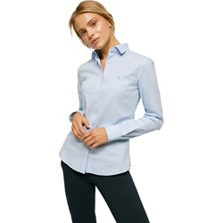Koszula damska Polo Club elegancka niebieska z długimi rękawami z kołnierzykiem  - zdjęcie produktu