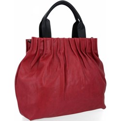 Czerwona shopper bag Hernan na wakacje na ramię ze skóry ekologicznej lakierowana  - zdjęcie produktu