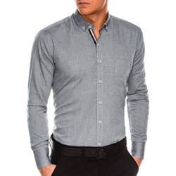 Koszula męska szara Ombre z długimi rękawami  - zdjęcie produktu