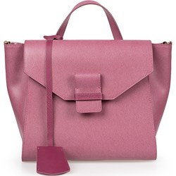 Shopper bag ze skóry różowa mieszcząca a6 matowa elegancka  - zdjęcie produktu