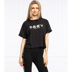 Bluzka damska DKNY w stylu młodzieżowym z krótkim rękawem z okrągłym dekoltem  - zdjęcie produktu