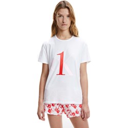 Bluzka damska Calvin Klein z okrągłym dekoltem w nadruki  - zdjęcie produktu