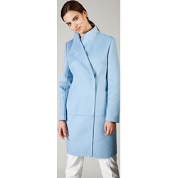Niebieski płaszcz damski Molton elegancki  - zdjęcie produktu