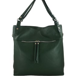 Shopper bag Barberini`s zielona matowa na wakacje bez dodatków na ramię  - zdjęcie produktu