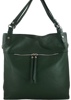 Duży skórzany worek / shopper bag - A4 - Zielony ciemny Barberini`s Barberinis - kod rabatowy