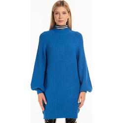 Sweter damski Gate niebieski z okrągłym dekoltem  - zdjęcie produktu