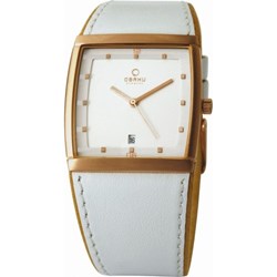 Biały zegarek Obaku analogowy  - zdjęcie produktu