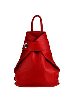 Zgrabny czerwony plecak skóra naturalna Vera Pelle  melon.pl - kod rabatowy