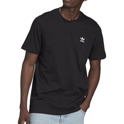 T-shirt męski czarny Adidas z krótkimi rękawami bawełniany  - zdjęcie produktu