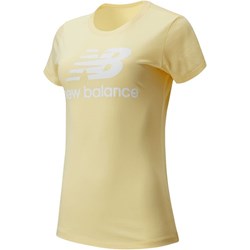 Bluzka damska New Balance żółta z napisami z bawełny  - zdjęcie produktu