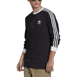 T-shirt męski czarny Adidas w paski  - zdjęcie produktu
