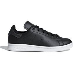 Buty sportowe damskie Adidas na wiosnę czarne płaskie ze skóry sznurowane  - zdjęcie produktu