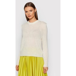 Sweter damski biały Twinset z okrągłym dekoltem casual  - zdjęcie produktu