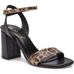 Carinii sandały damskie w zwierzęce wzory czarne na lato  - zdjęcie produktu