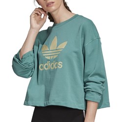 Bluza damska Adidas jesienna z bawełny z napisami krótka  - zdjęcie produktu