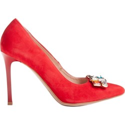 Czółenka czerwone Marco Shoes skórzane eleganckie  - zdjęcie produktu