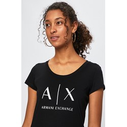 Bluzka damska Armani Exchange z napisami młodzieżowa z krótkim rękawem  - zdjęcie produktu