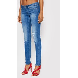 Niebieskie jeansy damskie Pepe Jeans gładkie  - zdjęcie produktu