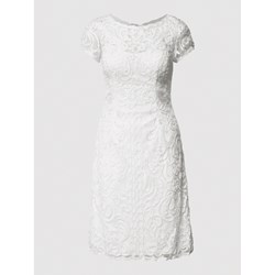 Sukienka biała Luxuar Fashion mini z krótkim rękawem na ślub cywilny elegancka  - zdjęcie produktu