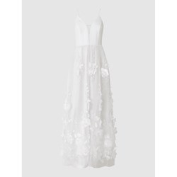 Biała sukienka Apart Glamour w serek  - zdjęcie produktu