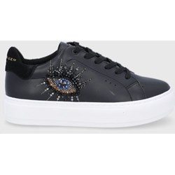 Trampki damskie czarne Kurt Geiger London na platformie sportowe sznurowane na wiosnę  - zdjęcie produktu