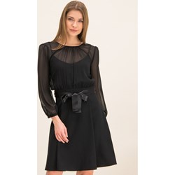Sukienka Iblues z długim rękawem z kokardką czarna na sylwestra  - zdjęcie produktu