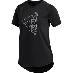 Bluzka damska Adidas z napisem z okrągłym dekoltem w sportowym stylu  - zdjęcie produktu