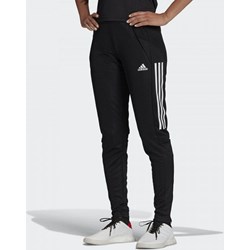 Spodnie damskie Adidas sportowe czarne bez wzorów  - zdjęcie produktu