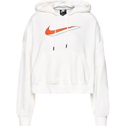 Bluza damska Nike biała sportowa w nadruki krótka  - zdjęcie produktu
