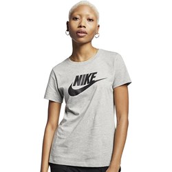 Bluzka damska Nike szara z krótkim rękawem z okrągłym dekoltem  - zdjęcie produktu