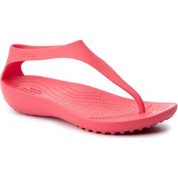 Sandały damskie różowe Crocs na płaskiej podeszwie casualowe z gumy  - zdjęcie produktu