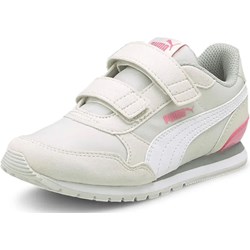 Buty sportowe dziecięce Puma z zamszu na rzepy białe  - zdjęcie produktu