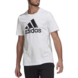 T-shirt męski Adidas z napisami biały sportowy  - zdjęcie produktu