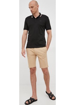 BOSS polo bawełniane kolor czarny gładki ANSWEAR.com - kod rabatowy