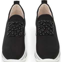 Buty sportowe damskie WITTCHEN sneakersy czarne sznurowane na platformie z tkaniny  - zdjęcie produktu